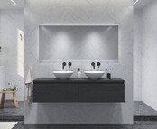 Gliss Design Eros Badkamermeubel met Topblad Zwart Eiken 160cm MDF 2 sofclose lades