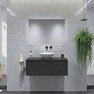 Gliss Design Eros Badkamermeubel met Topblad Zwart Eiken 120cm MDF 1 sofclose lade