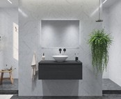 Gliss Design Eros Badkamermeubel met Topblad Zwart Eiken 120cm MDF 1 sofclose lade