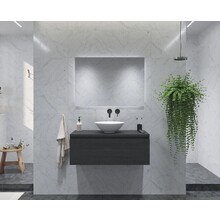 Gliss Design Eros Badkamermeubel met Topblad Zwart Eiken 120cm MDF 1 sofclose lade