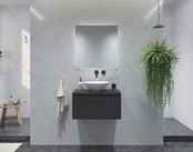 Gliss Design Eros Badkamermeubel met Topblad Zwart Eiken 80cm MDF 1 sofclose lade