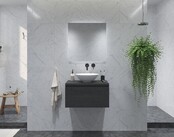 Gliss Design Eros Badkamermeubel met Topblad Zwart Eiken 60cm MDF 1 sofclose lade