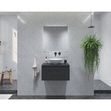 Gliss Design Eros Badkamermeubel met Topblad Zwart Eiken 60cm MDF 1 sofclose lade