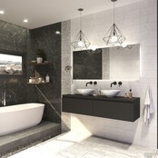 Gliss Design Eros Badkamermeubel met Topblad Mat Zwart 180cm MDF 2 sofclose lades