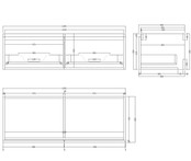 Gliss Design Eros Badkamermeubel met Topblad Mat Zwart 120cm MDF 2 sofclose lades