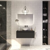 Gliss Design Eros Badkamermeubel met Topblad Mat Zwart 120cm MDF 1 sofclose lade