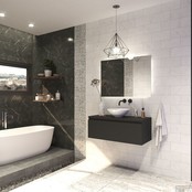 Gliss Design Eros Badkamermeubel met Topblad Mat Zwart 100cm MDF 1 sofclose lade