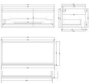 Gliss Design Eros Badkamermeubel met Topblad Mat Zwart 100cm MDF 1 sofclose lade