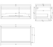 Gliss Design Eros Badkamermeubel met Topblad Mat Zwart 90cm MDF 1 sofclose lade