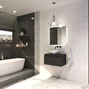 Gliss Design Eros Badkamermeubel met Topblad Mat Zwart 80cm MDF 1 sofclose lade