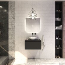 Gliss Design Eros Badkamermeubel met Topblad Mat Zwart 60cm MDF 1 sofclose lade