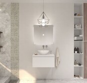 Gliss Design Eros Badkamermeubel met Topblad Mat Wit 60cm MDF 1 sofclose lade