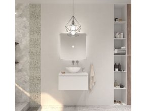 Gliss Design Eros Badkamermeubel met Topblad Mat Wit 60cm MDF 1 sofclose lade