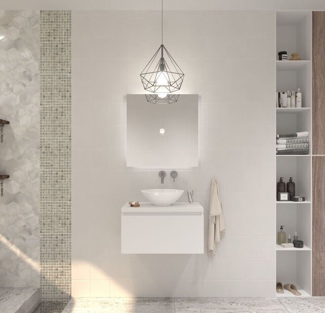 Gliss Design Eros Badkamermeubel met Topblad Mat Wit 60cm MDF 1 sofclose lade