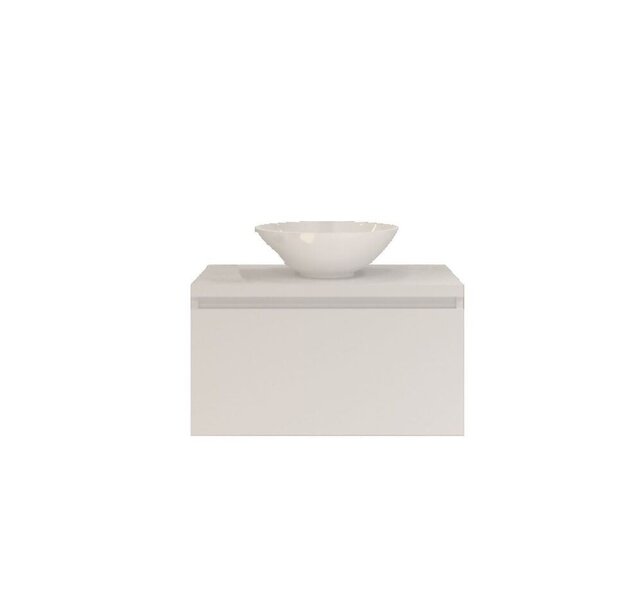 Gliss Design Eros Badkamermeubel met Topblad Mat Wit 60cm MDF 1 sofclose lade