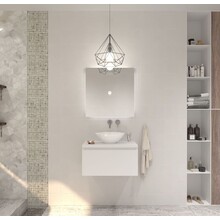 Gliss Design Eros Badkamermeubel met Topblad Mat Wit 70cm MDF 1 sofclose lade