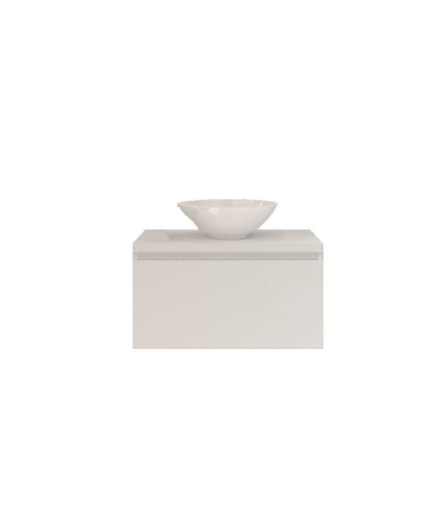 Gliss Design Eros Badkamermeubel met Topblad Mat Wit 70cm MDF 1 sofclose lade