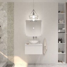 Gliss Design Eros Badkamermeubel met Topblad Mat Wit 80cm MDF 1 sofclose lade