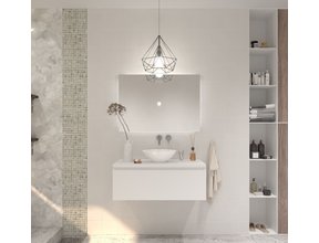 Gliss Design Eros Badkamermeubel met Topblad Mat Wit 90cm MDF 1 sofclose lade