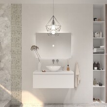 Gliss Design Eros Badkamermeubel met Topblad Mat Wit 100cm MDF 1 sofclose lade