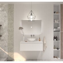 Gliss Design Eros Badkamermeubel met Topblad Mat Wit 100cm MDF 1 sofclose lade