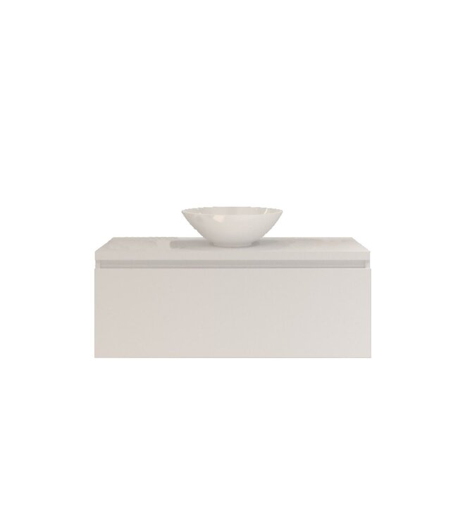 Gliss Design Eros Badkamermeubel met Topblad Mat Wit 120cm MDF 1 sofclose lade