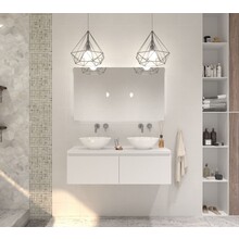 Gliss Design Eros Badkamermeubel met Topblad Mat Wit 120cm MDF 2 sofclose lades