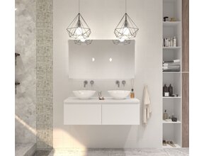 Gliss Design Eros Badkamermeubel met Topblad Mat Wit 120cm MDF 2 sofclose lades