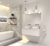 Gliss Design Eros Badkamermeubel met Topblad Mat Wit 120cm MDF 2 sofclose lades