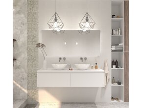 Gliss Design Eros Badkamermeubel met Topblad Mat Wit 160cm MDF 2 sofclose lades