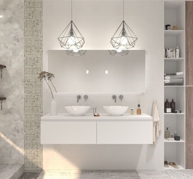 Gliss Design Eros Badkamermeubel met Topblad Mat Wit 160cm MDF 2 sofclose lades