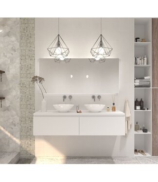 GLISS DESIGN Gliss Design Eros Badkamermeubel met Topblad Mat Wit 180cm MDF 2 sofclose lades