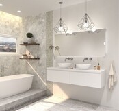 Gliss Design Eros Badkamermeubel met Topblad Mat Wit 180cm MDF 2 sofclose lades