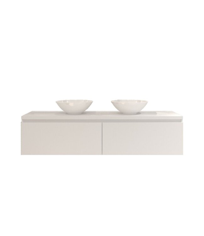 Gliss Design Eros Badkamermeubel met Topblad Mat Wit 180cm MDF 2 sofclose lades