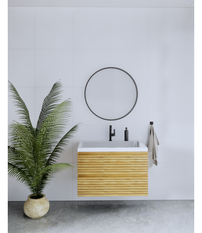 Gliss Design Woodz Natuur Eiken Onderkast met Ribbelfront 100cm