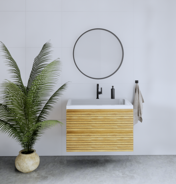 Gliss Design Woodz Natuur Eiken Onderkast met Ribbelfront 100cm