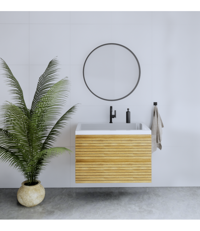 Gliss Design Woodz Natuur Eiken Onderkast met Ribbelfront 100cm