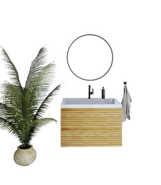 GLISS DESIGN Gliss Design Woodz Natuur Eiken Onderkast met Ribbelfront 100cm