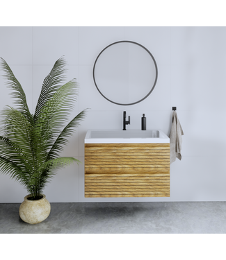 GLISS DESIGN Gliss Design Woodz Castle Brown Onderkast met Ribbelfront 100cm