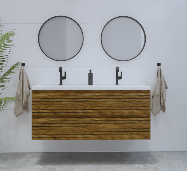 Gliss Design Woodz Castle Brown Onderkast met Ribbelfront 120cm Gliss Design Woodz Castle Brown Onderkast met Ribbelfront 120cm