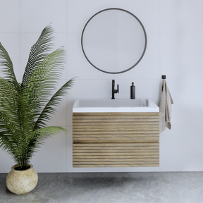 Gliss Design Woodz Ash Gray Onderkast met Ribbelfront 100cm