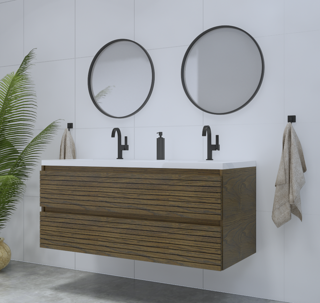 Gliss Design Woodz Ash Gray Onderkast met Ribbelfront 120cm