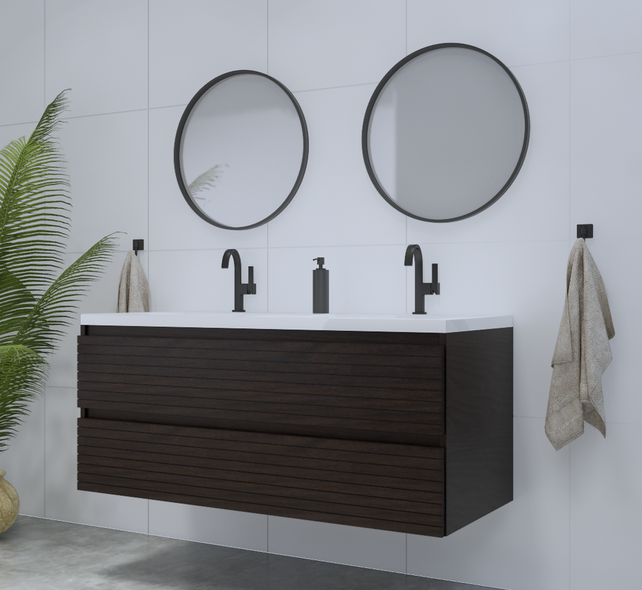 Gliss Design Woodz Charcoal Onderkast met Ribbelfront 140cm