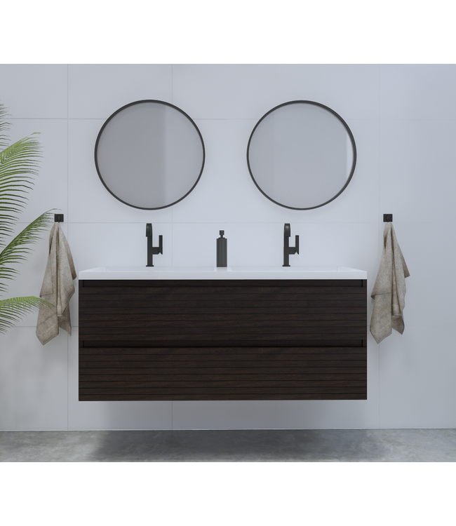 Gliss Design Woodz Charcoal Onderkast met Ribbelfront 140cm