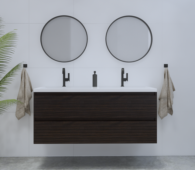 Gliss Design Woodz Charcoal Onderkast met Ribbelfront 120cm Gliss Design Woodz Charcoal Onderkast met Ribbelfront 120cm