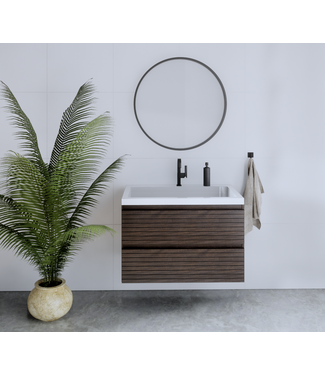 GLISS DESIGN Gliss Design Woodz Charcoal Onderkast met Ribbelfront 100cm