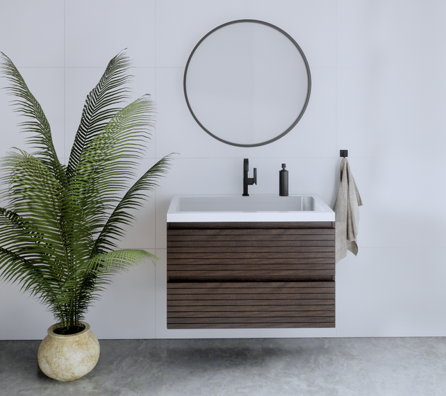 Gliss Design Woodz Charcoal Onderkast met Ribbelfront 100cm Gliss Design Woodz Charcoal Onderkast met Ribbelfront 100cm