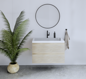 Gliss Design Woodz Corn Silk Onderkast met Ribbelfront 100cm