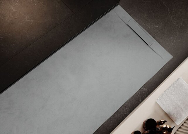 Douchebak Composiet Plato Grijs 120x90x3cm RAL7036 antislip inkortbaar