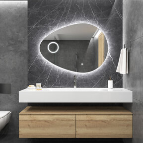 Gliss Design Atlas Badkamerspiegel 100x75cm geint. make-up spiegel + Spiegelverwarming + Dimbaar led-verlichting IP44